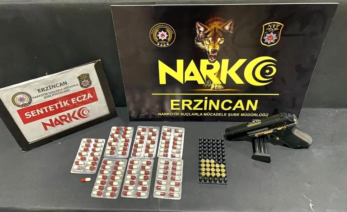 Erzincan\'da operasyonda suç aleti ve uyuşturucu ele geçirildi, 1 zanlı tutuklandı