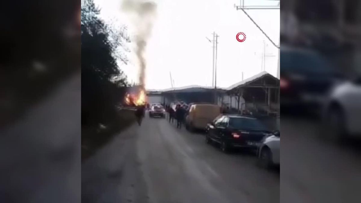 İşçilerin kaldığı müştemilat alev alev yandı