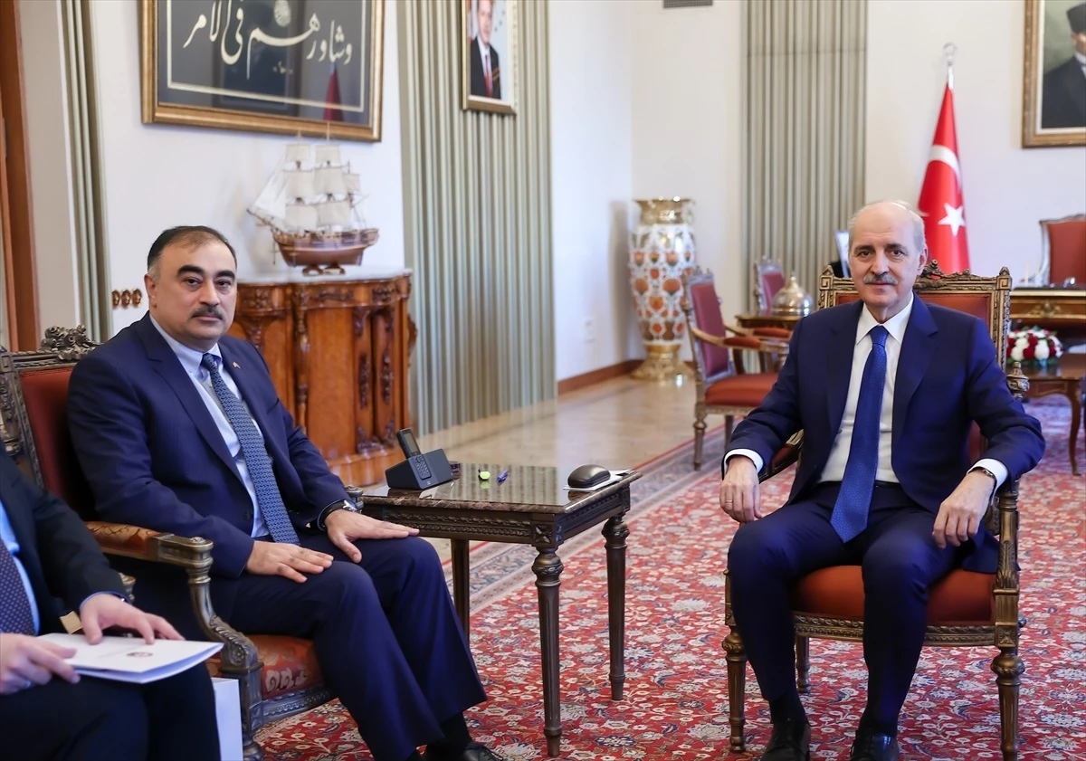 TBMM Başkanı Numan Kurtulmuş, Azerbaycan Büyükelçisi Reşad Memmedov\'u Kabul Etti