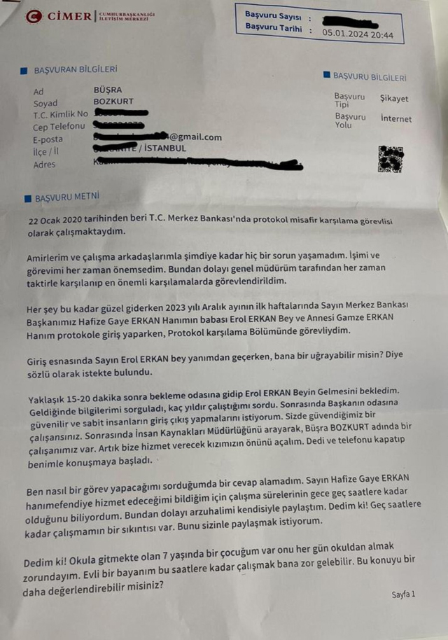 Hafize Gaye Erkan'dan babasının Merkez Bankası çalışanını işten attırdığı iddialarına yanıt