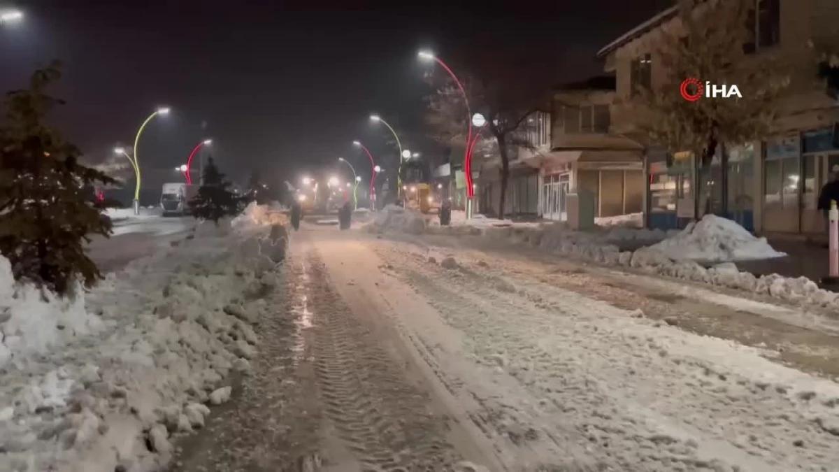 Muradiye'de kar temizleme çalışması