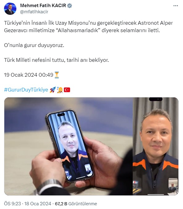 Son hazırlıklar tamamlandı! İlk Türk astronot Alper Gezeravcı'nın da içinde bulunduğu kapsülün kapağı kapatıldı