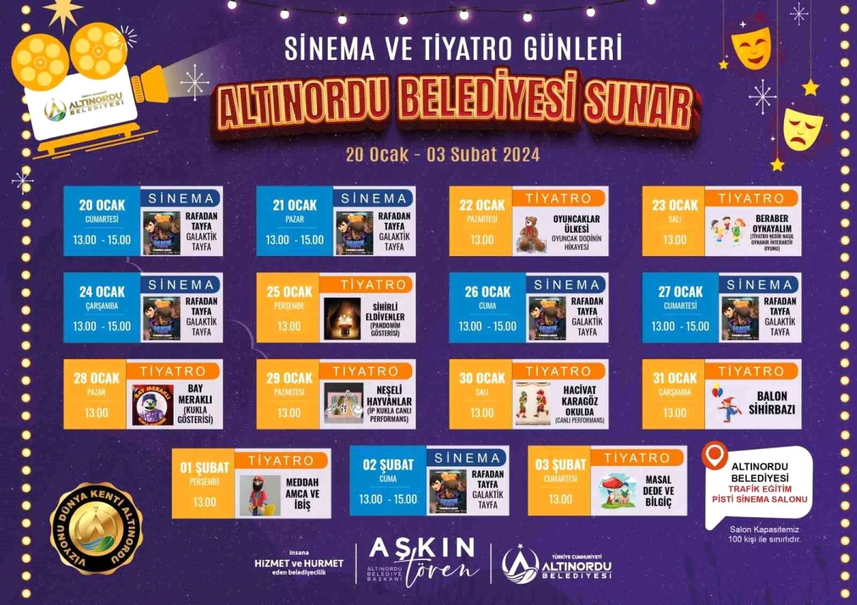 Altınordu Belediyesi Çocuklara Sinema Günleri Etkinliği Başlatıyor