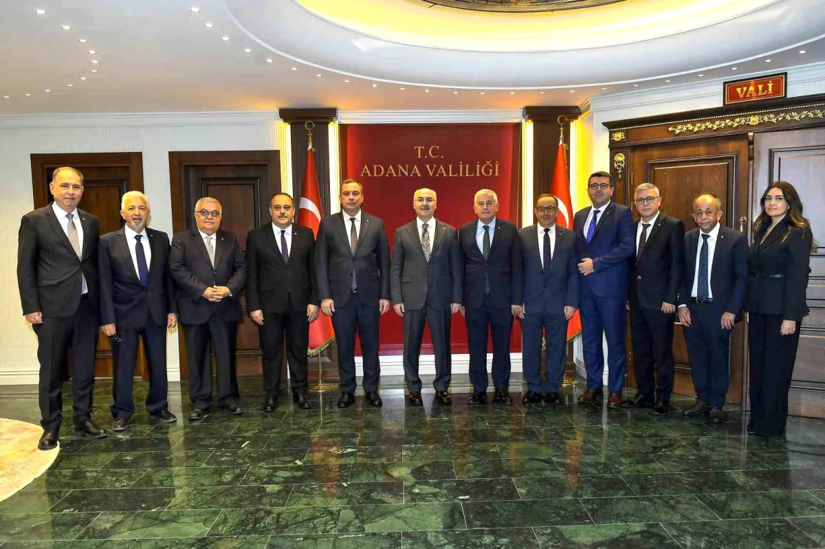 Aydın Ticaret Borsası Yönetimi, Adana Valisi Yavuz Selim Köşger\'i ziyaret etti