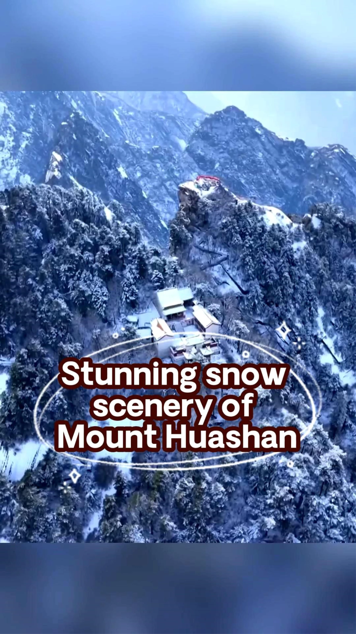 Huashan Dağı\'ndan karla kaplı muhteşem manzaralar