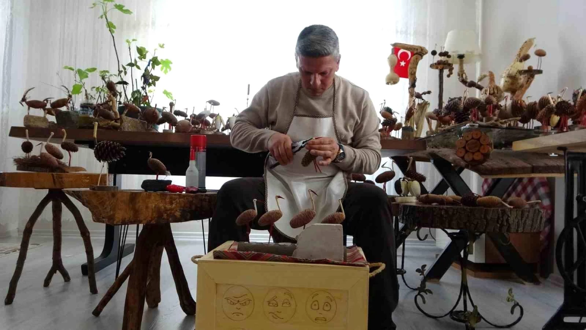 Malatya\'da İsmail Kılınç, Tabiattan Sanat Eserleri Yapıyor