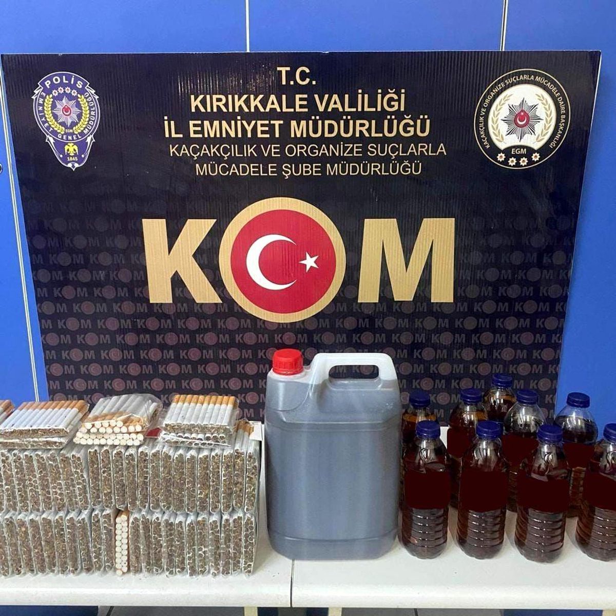 Kırıkkale\'de 13 şüpheli gözaltına alındı, kaçakçılık operasyonunda çok sayıda kaçak ürün ele geçirildi