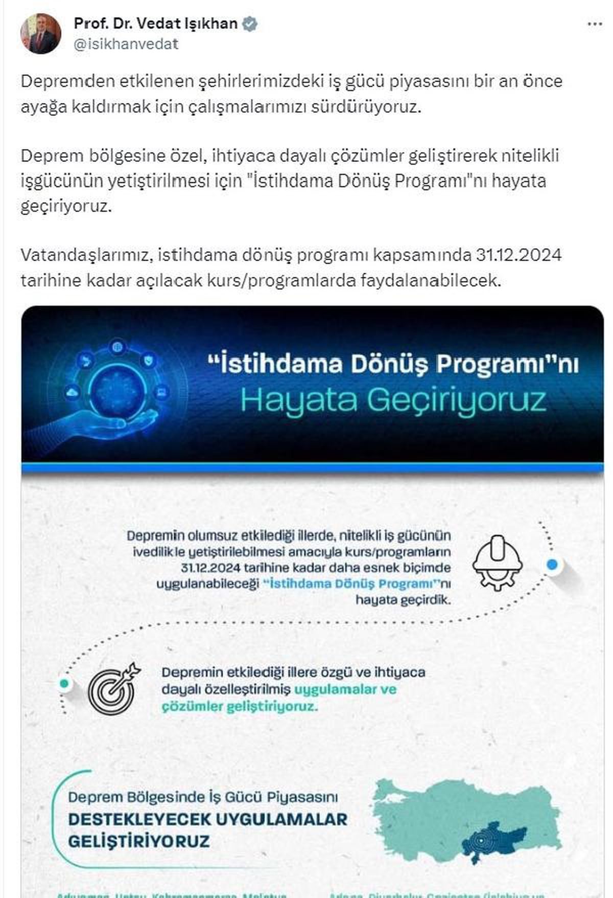 İşbaşı Eğitim Programı\'nda Yeni Düzenleme
