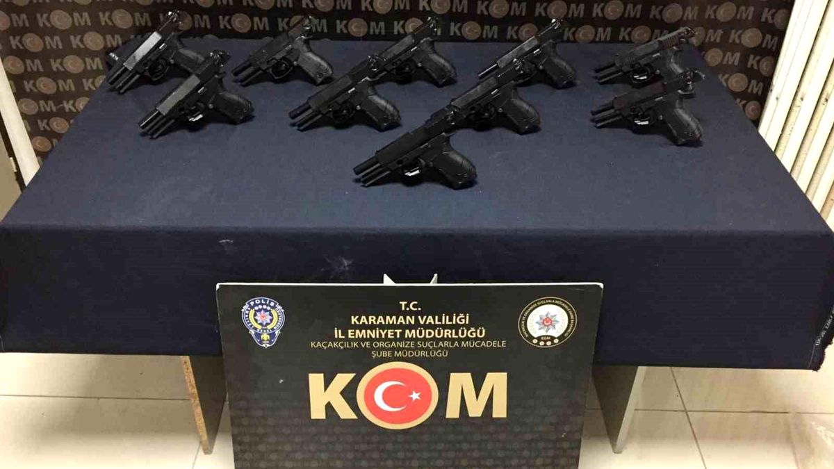 Karaman\'da Ruhsatsız Tabanca Operasyonu: 10 Tabanca Ele Geçirildi