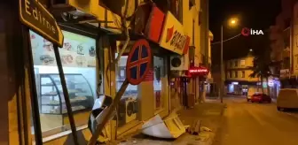 Alkollü sürücü pastanenin duvarına çarparak durabildi