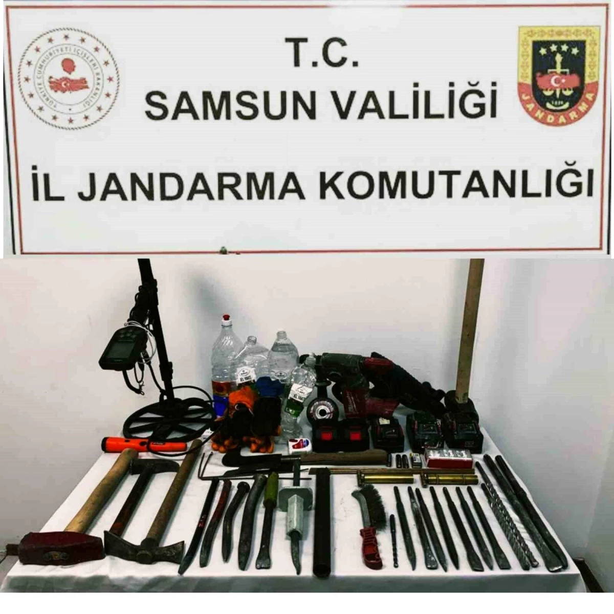 Samsun\'da Define Aramak İçin Kaçak Kazı Yapan 4 Kişi Suçüstü Yakalandı