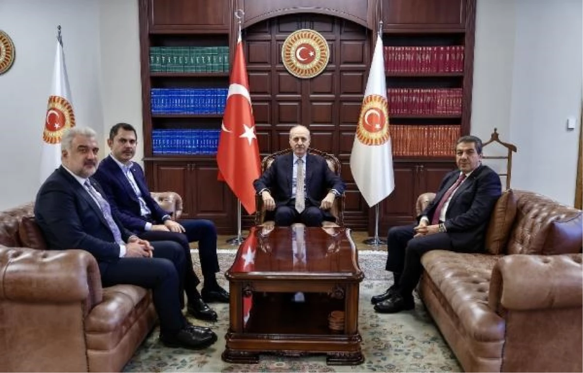 TBMM Başkanı Numan Kurtulmuş, İstanbul Büyükşehir Belediye Başkan Adayı Murat Kurum ile bir araya geldi