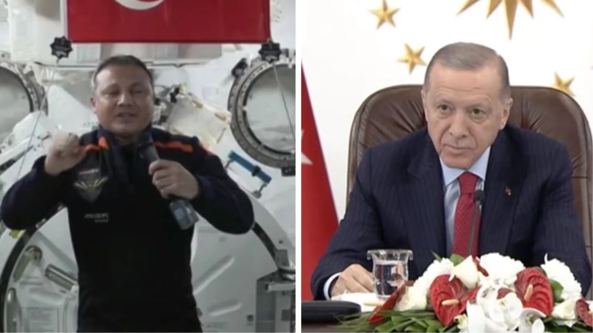 Türk astronot Alper Gezeravcı, uzaydan ilk bağlantısını Cumhurbaşkanı Erdoğan\'la yaptı