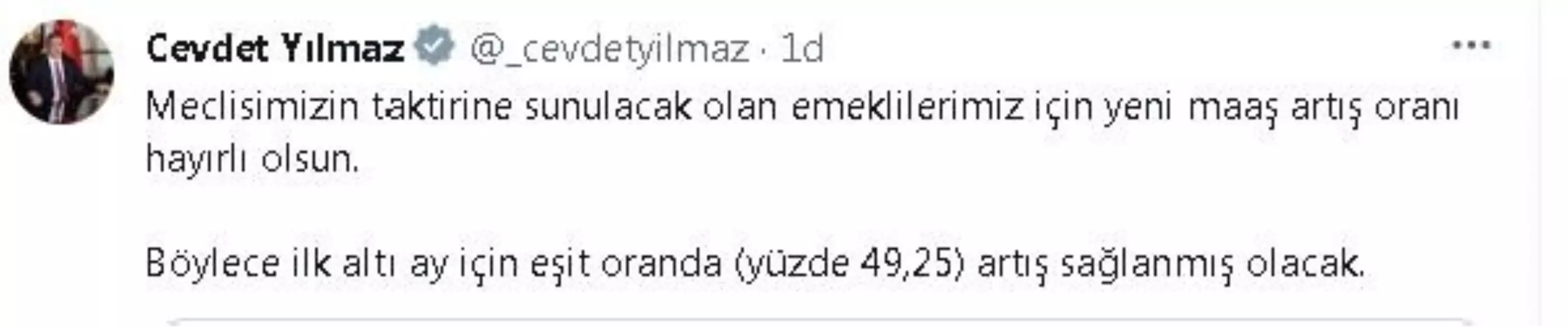 Cevdet Yılmaz: Emekliler için yeni maaş artış oranı meclisin takdirine sunulacak