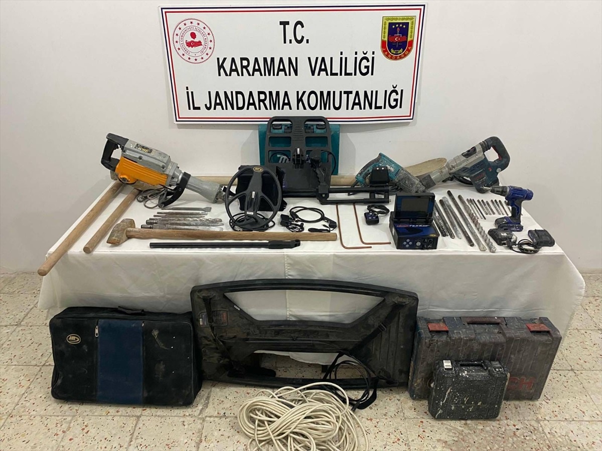 Karaman\'da tarihi eser operasyonunda 5 kişi gözaltına alındı