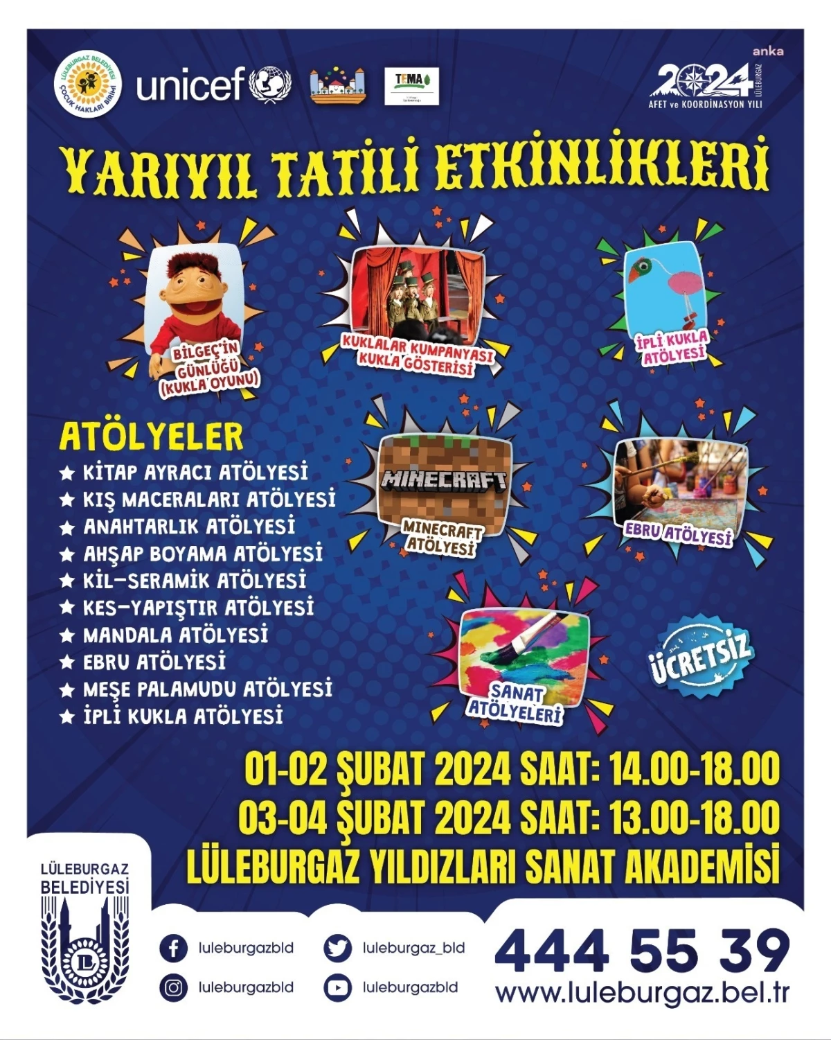 Lüleburgaz Belediyesi Yarıyıl Tatili Etkinlikleri