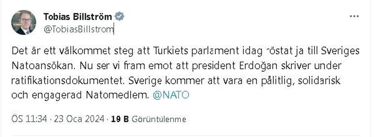 İsveç Dışişleri Bakanı: Cumhurbaşkanı Erdoğan\'ın NATO Onayını Bekliyoruz