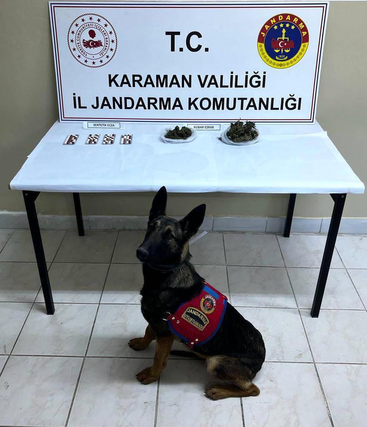 Karaman\'da Narkotik Köpeğiyle Yapılan Aramada Uyuşturucu Ele Geçirildi