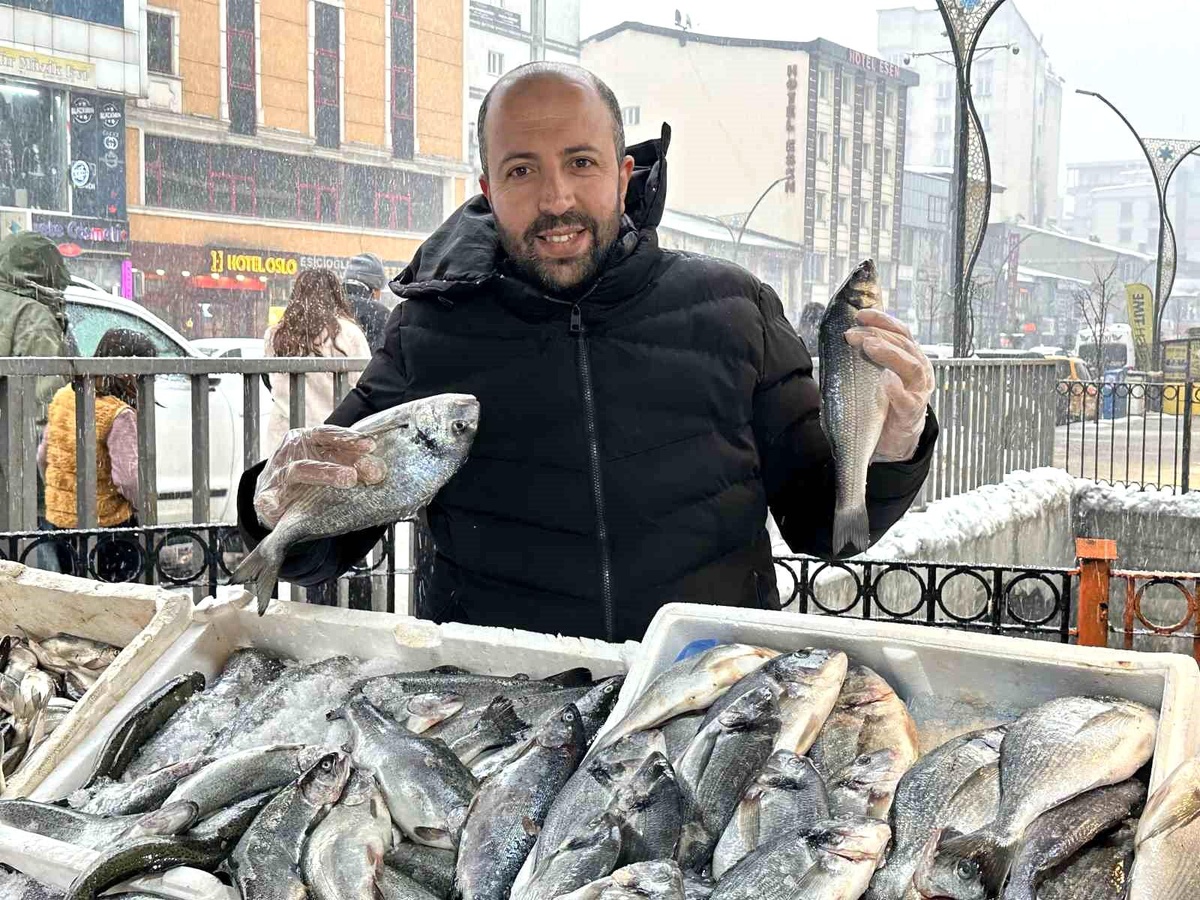 Hakkari\'de Farklı İllerden Getirilen Balıklar Satışa Sunuldu