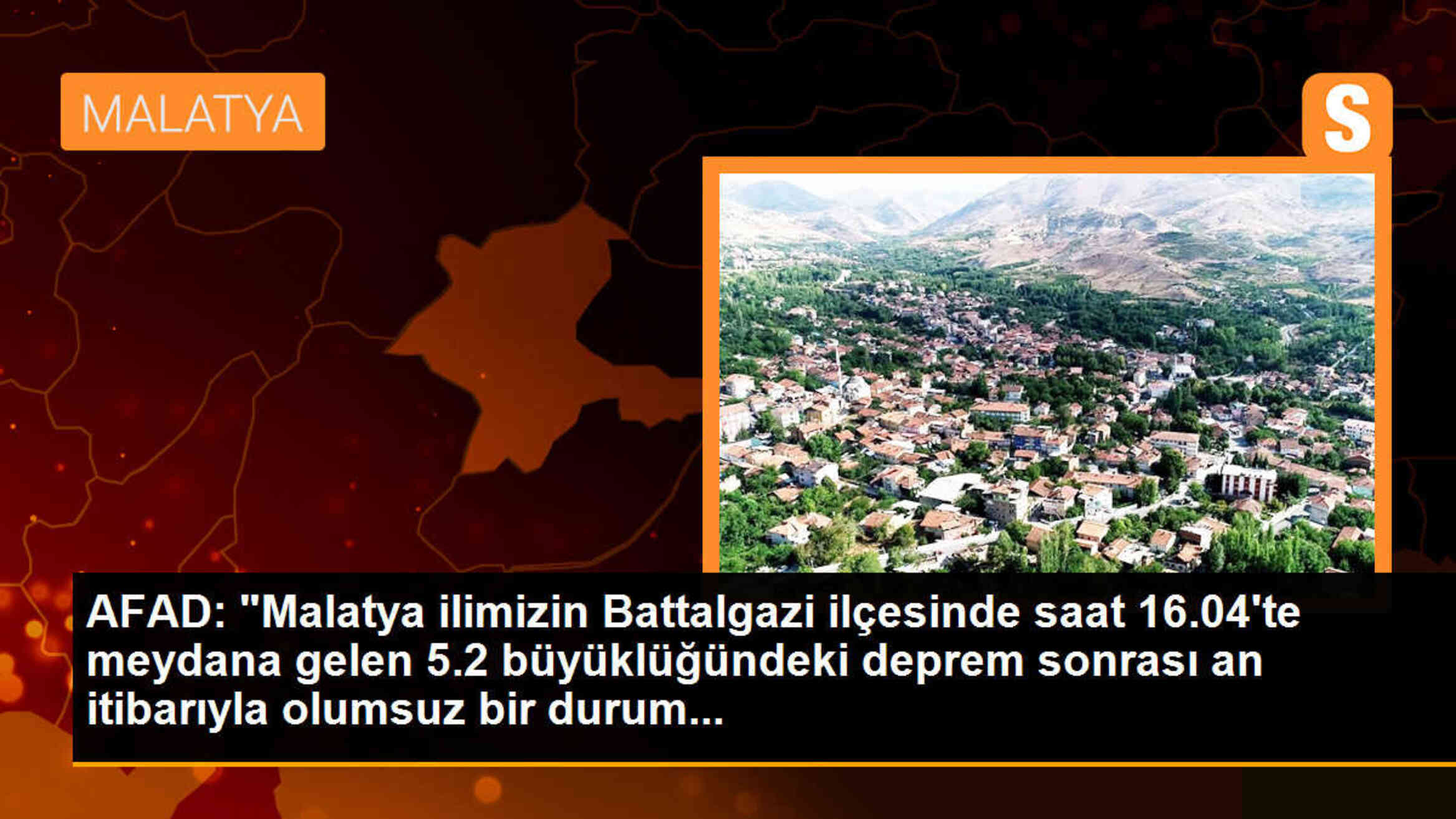 Malatya Battalgazi\'de 5.2 Büyüklüğünde Deprem Sonrası Herhangi Bir Olumsuz Durum Bulunmamaktadır