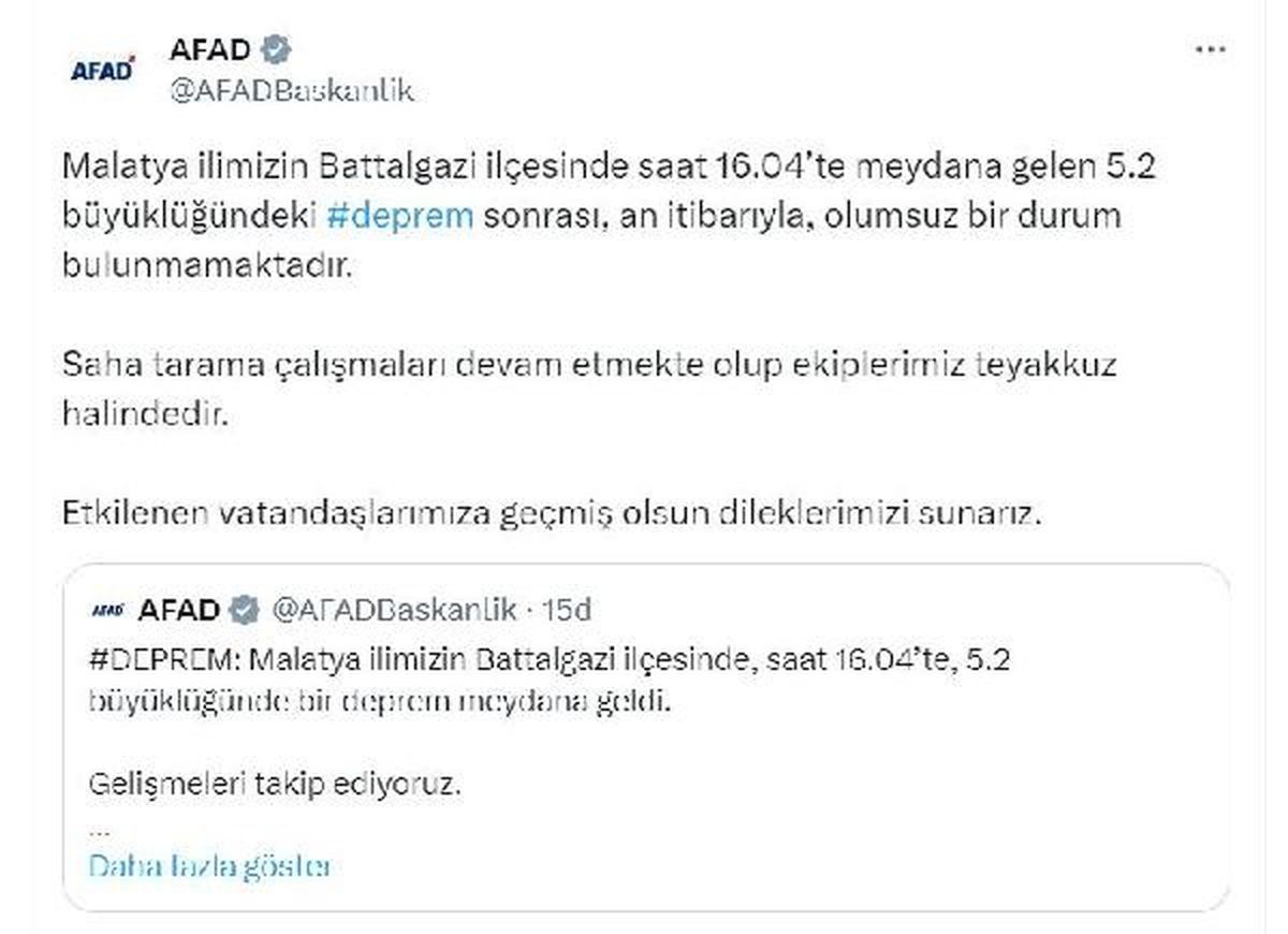 AFAD: Olumsuz Durum Yok