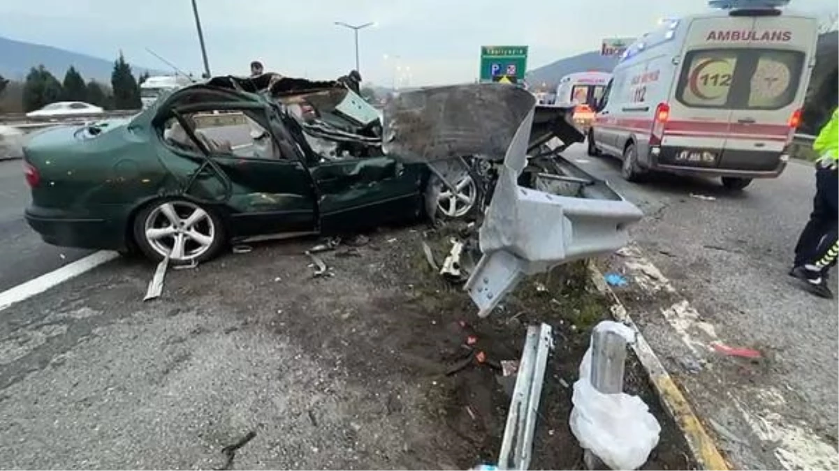 Düzce\'de dinlenme tesisine girmek isteyen sürücünün direksiyon hakimiyetini kaybettiği kaza