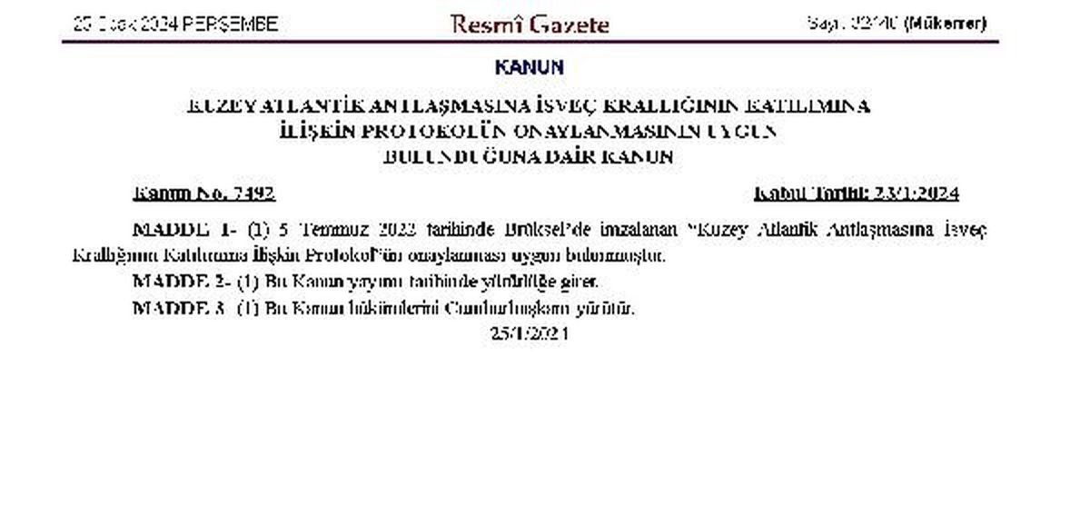 İsveç, NATO Üyeliğini Onayladı