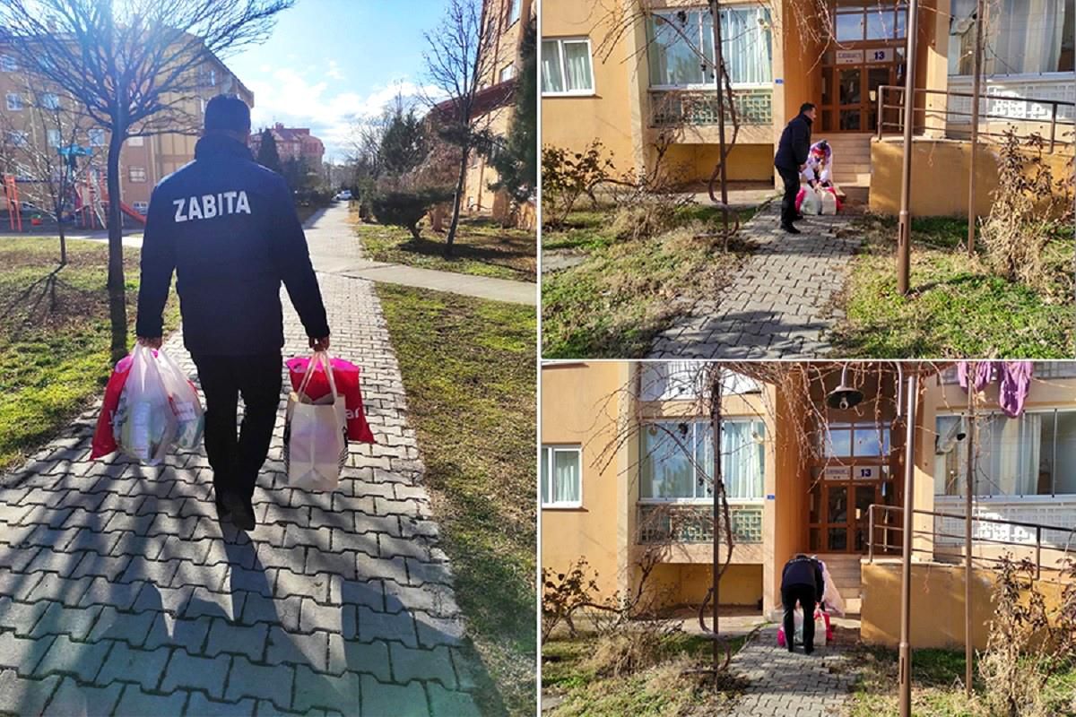 Zabıta ekipleri yaşlı kadına yardım etti