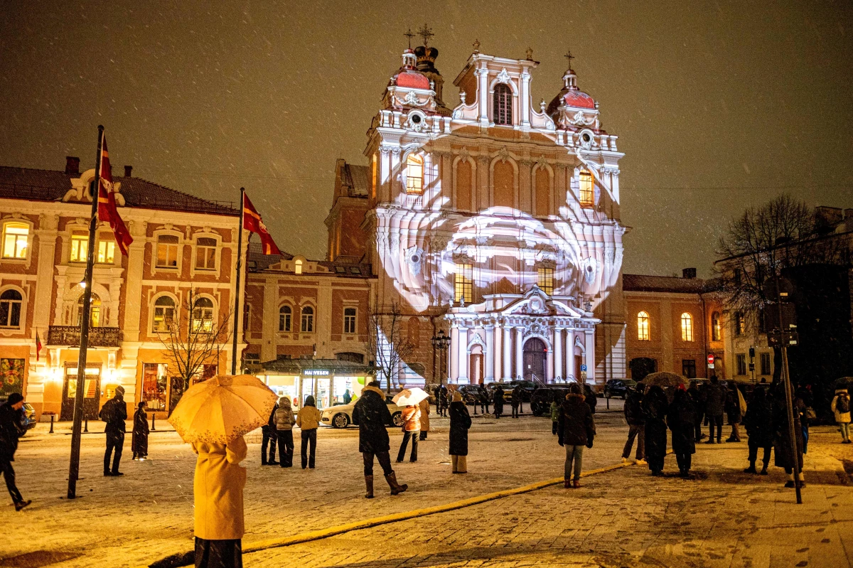 Vilnius\'ta düzenlenen Uluslararası Işık Festivali başladı