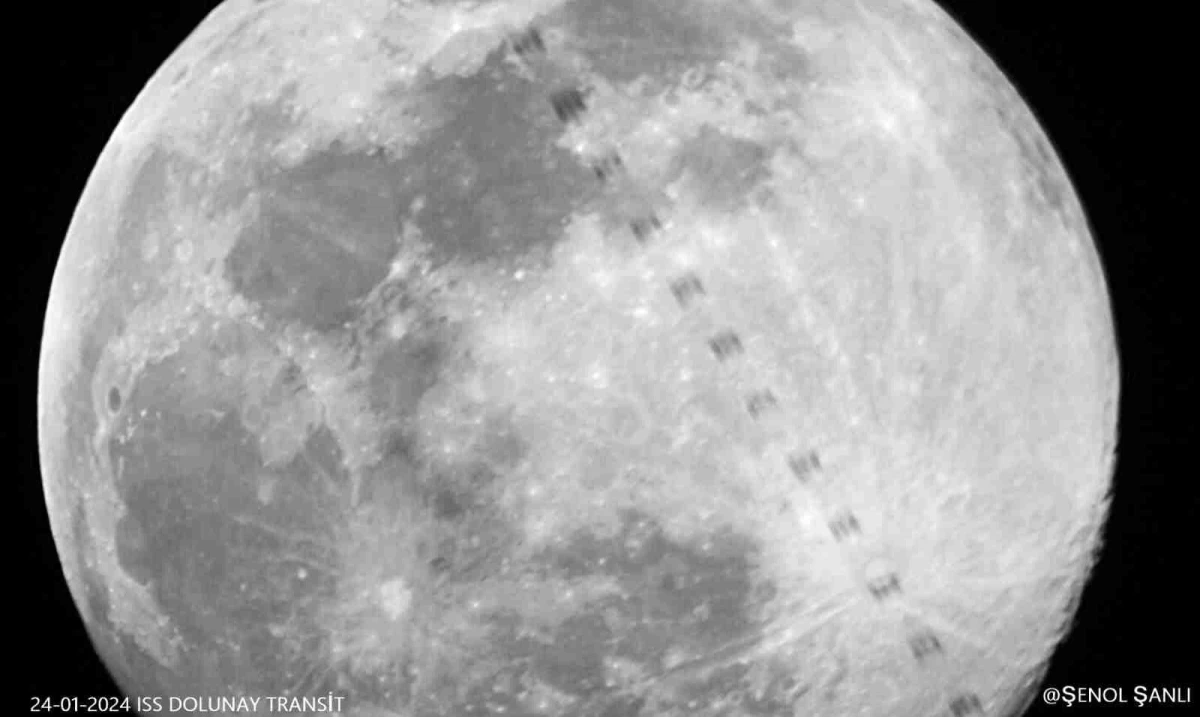 Bursalı Şenol Şanlı, kendi ürettiği teleskopla Uluslararası Uzay İstasyonu\'nu dolunayla görüntüledi