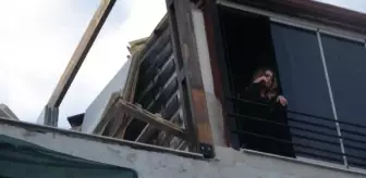 Antalya'da teras katında çöken çatının altında kalan kadın hastaneye kaldırıldı