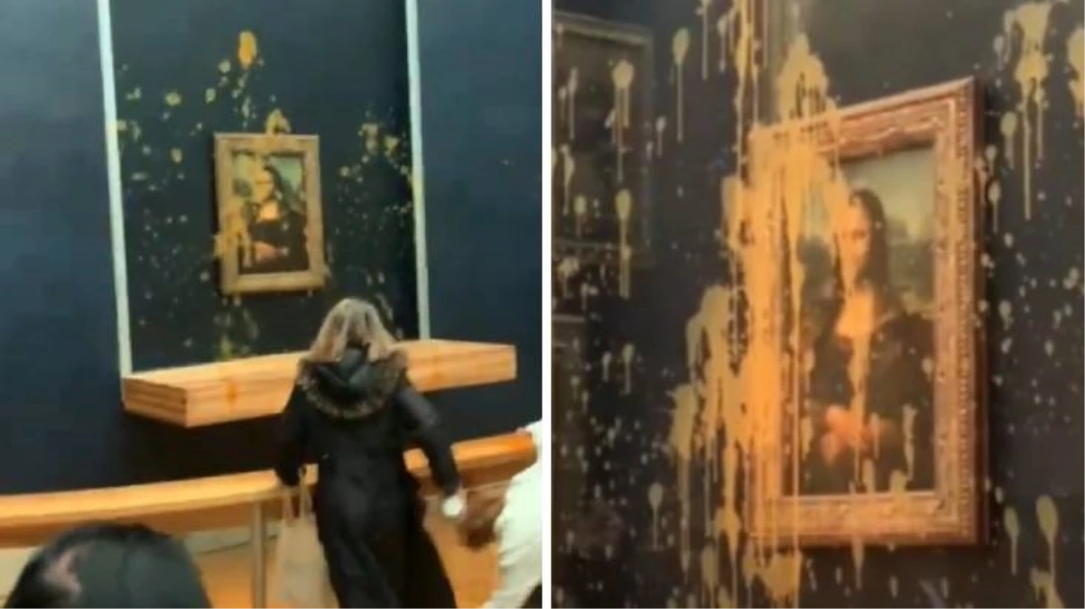 İklim aktivistleri Louvre Müzesi\'ndeki Mona Lisa tablosuna saldırdı
