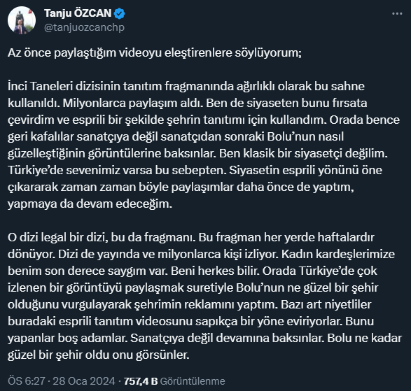 'Tarlayı sattım' paylaşımını silen Bolu Belediye Başkanı Tanju Özcan, daha skandal bir açıklama yaptı