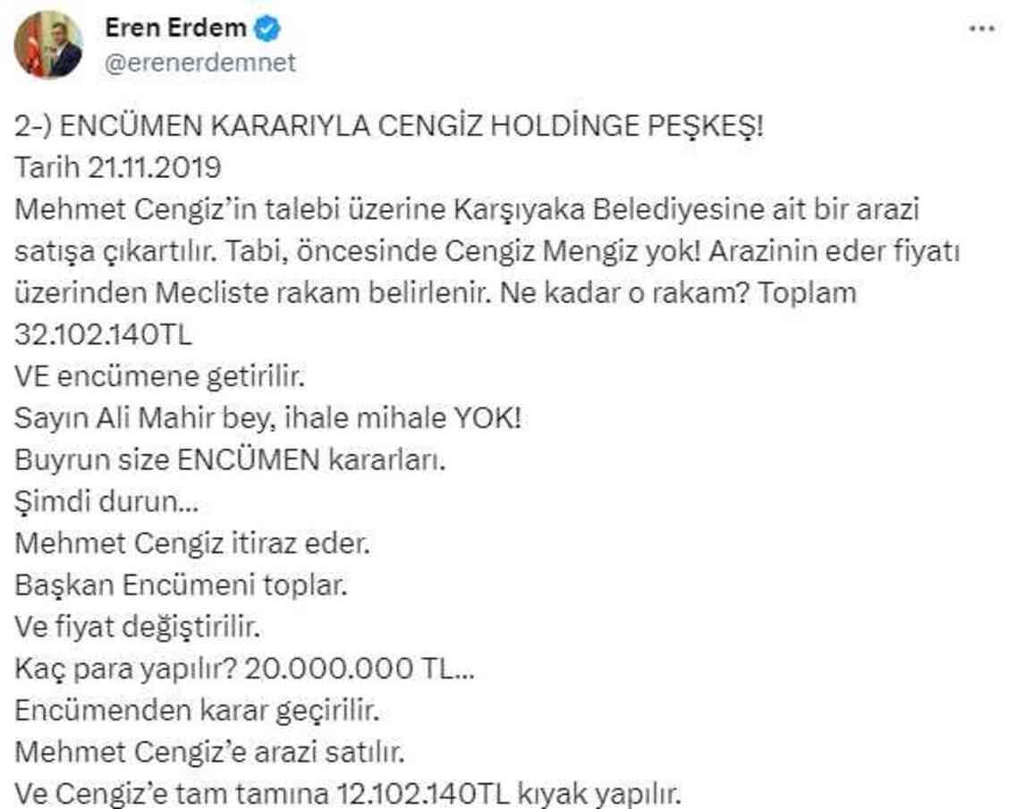 CHP'nin İzmir adayı Cemil Tugay hızlı başladı! Ünlü iş adamına sattığı arazi gündem olunca jet savunma geldi