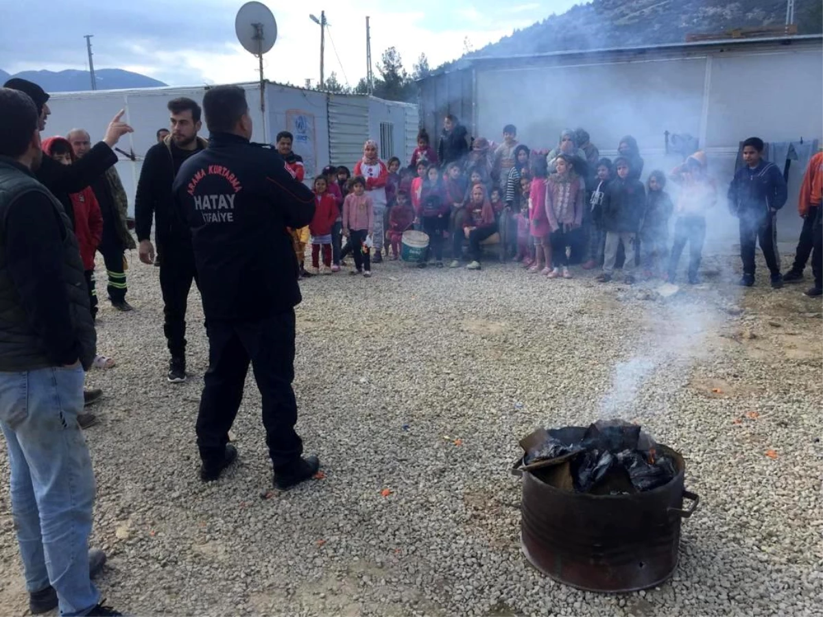 Belen\'deki konteyner kent sakinlerine yangın eğitimi verildi