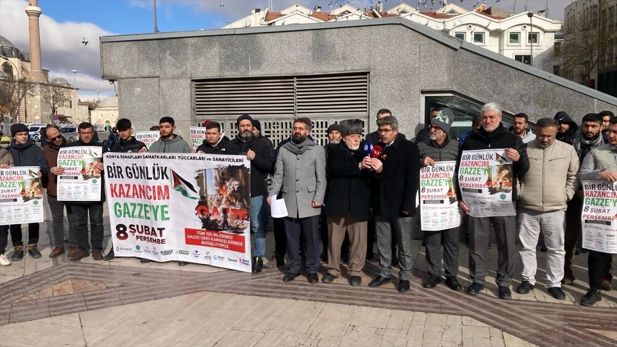 Konya\'da \'Bir Günlük Kazancım Gazze\'ye\' Yardım Kampanyası Başlatıldı