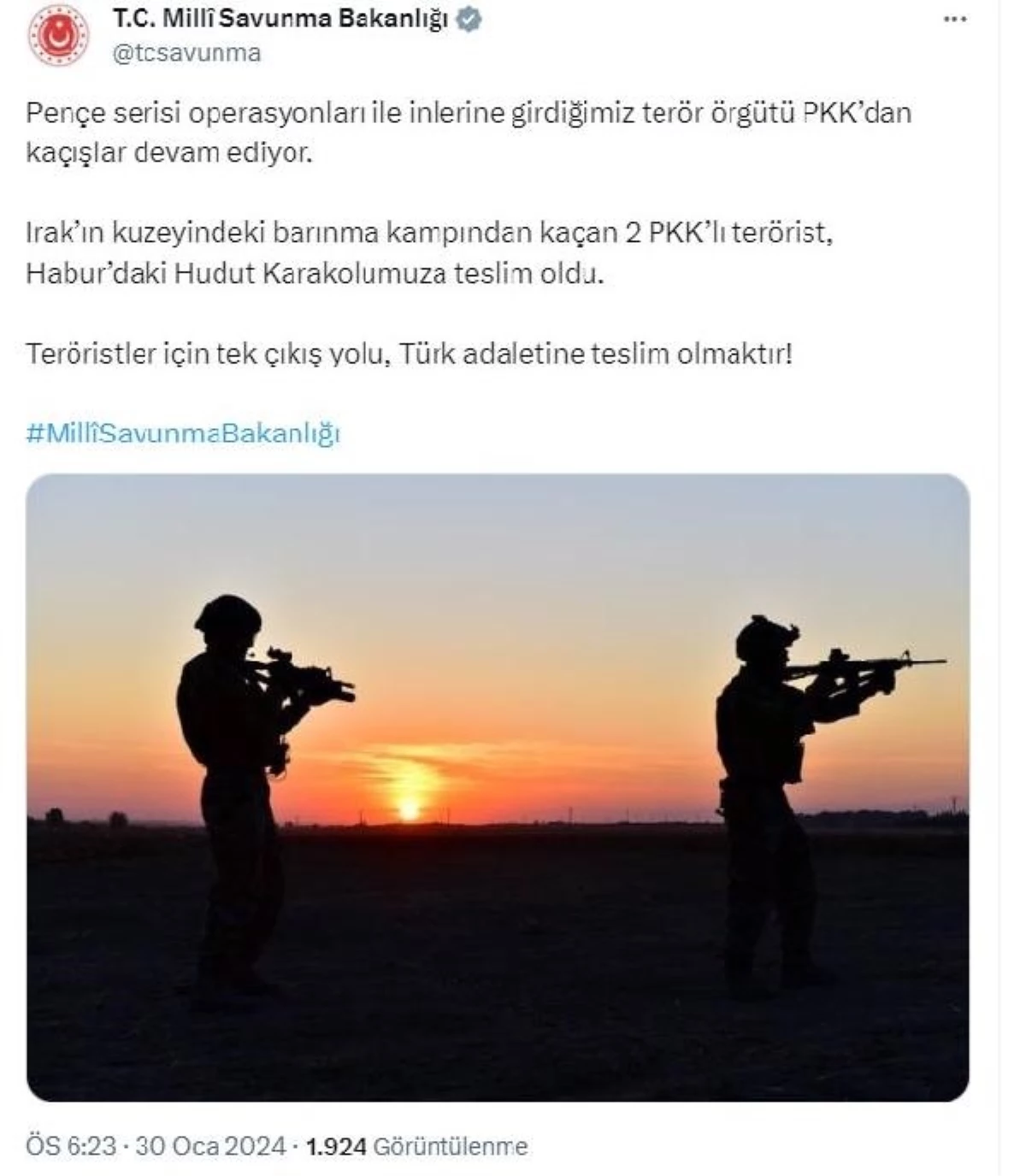 Irak\'ın kuzeyinde 2 PKK\'lı terörist teslim oldu