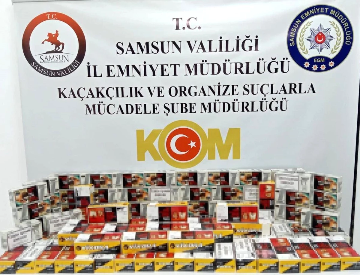 Samsun\'da 22 bin 400 adet makaron sigara ele geçirildi