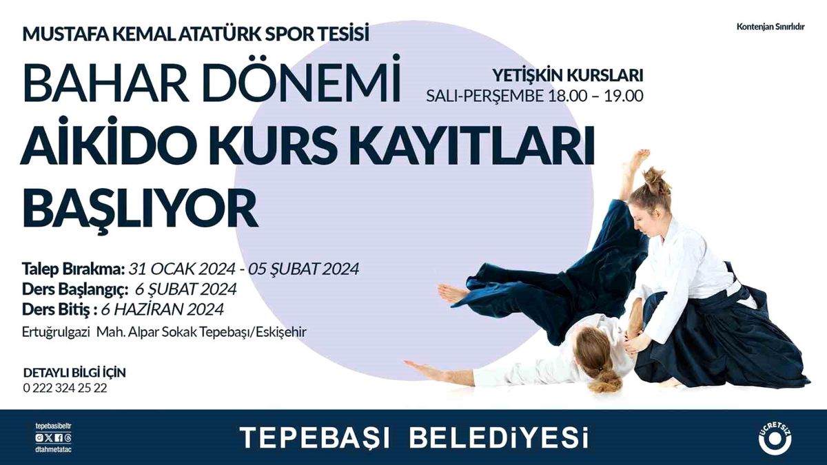 Tepebaşı Belediyesi\'nden Yetişkinlere Bahar Dönemi Aikido Kursu