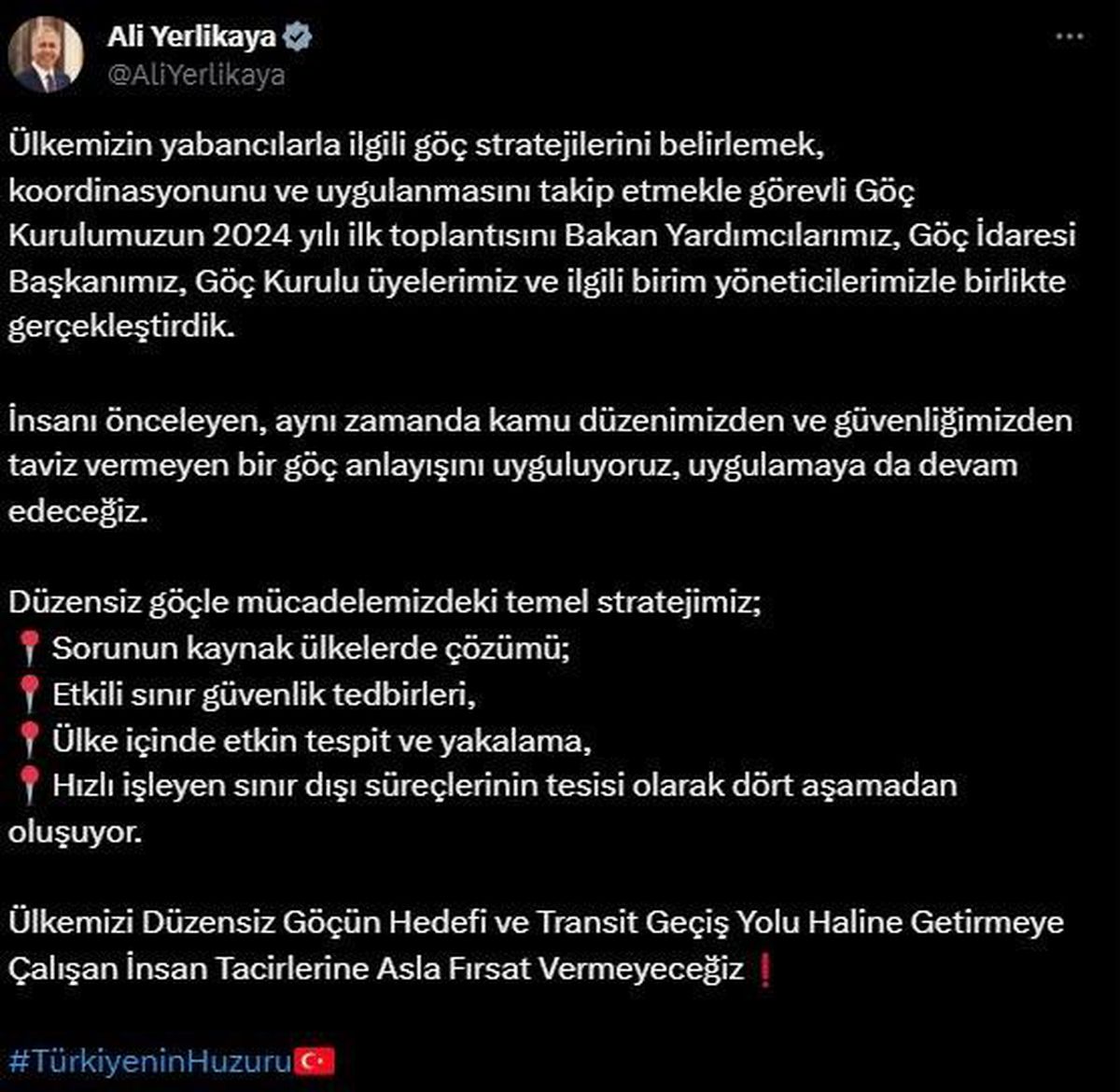 İçişleri Bakanı Ali Yerlikaya, 2024 yılının ilk \'Göç Kurulu\' toplantısını gerçekleştirdi