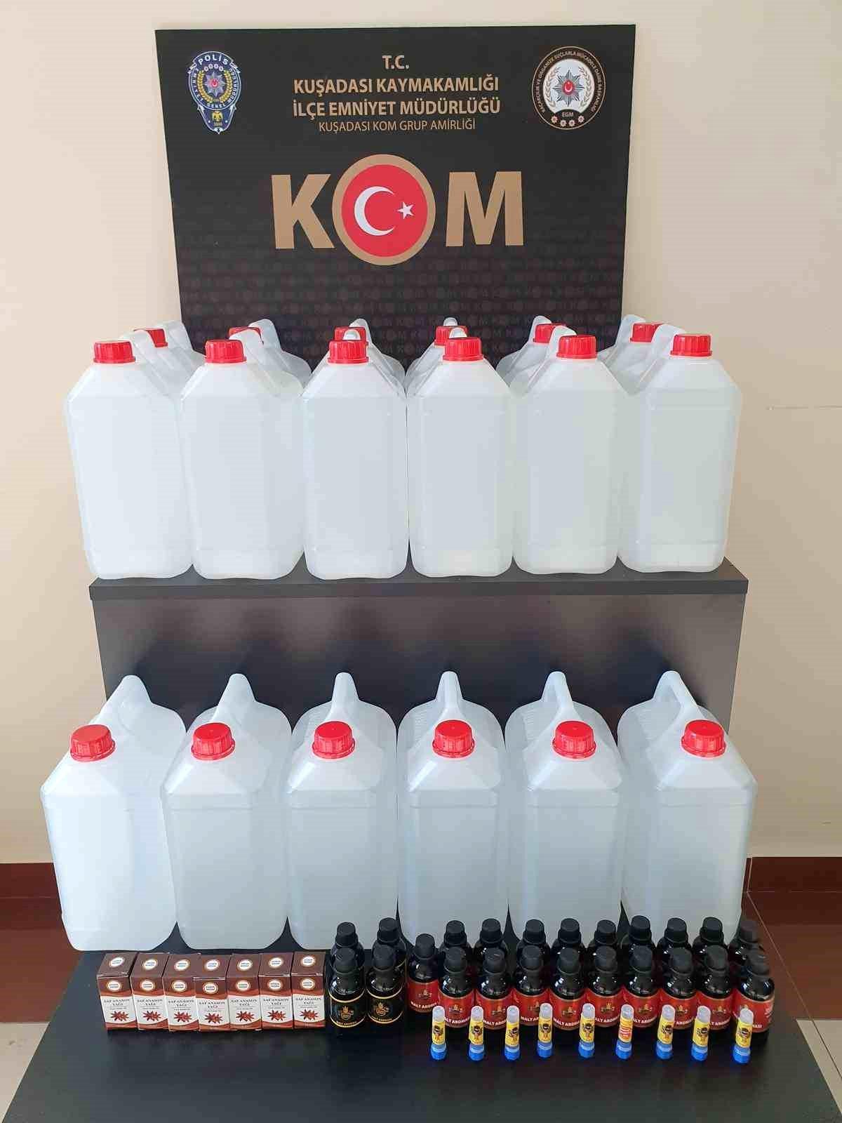 Kuşadası\'nda Kaçak Alkol Operasyonu: 90 Litre Etil Alkol Ele Geçirildi