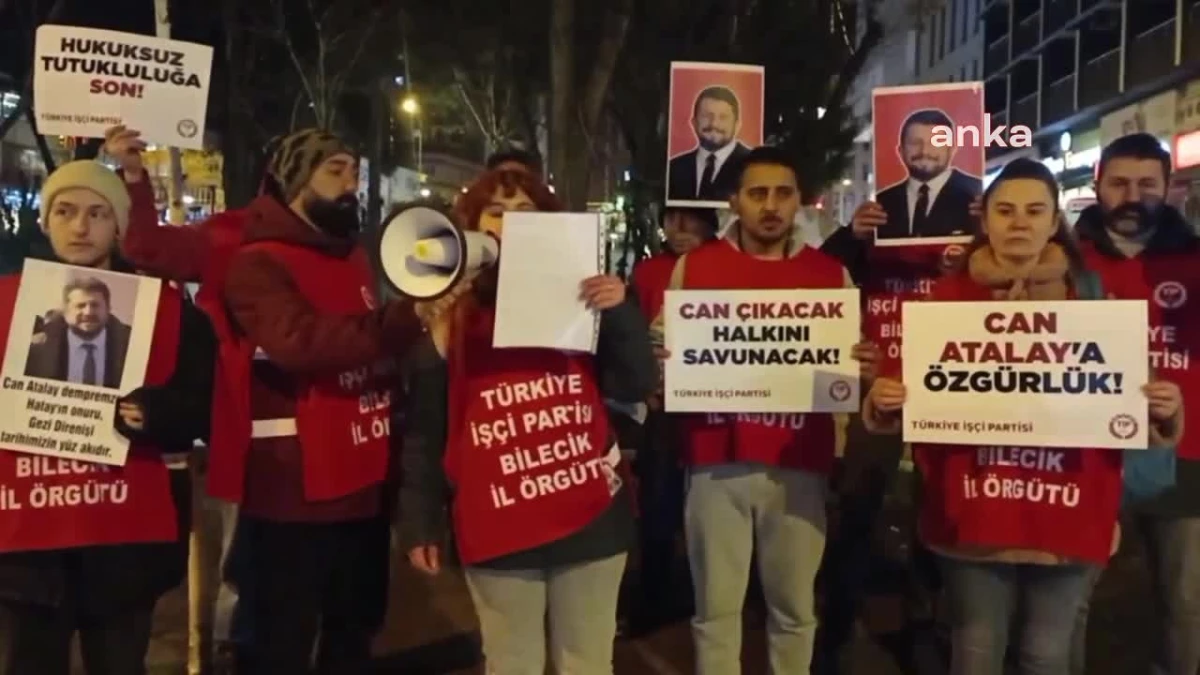 TİP Milletvekili Can Atalay\'ın düşürülmesi Bilecik\'te protesto edildi