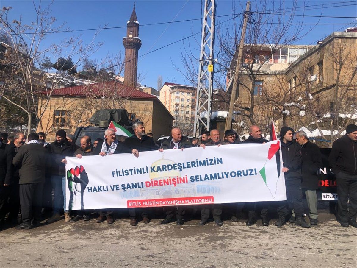 Bitlis\'te İsrail\'in Gazze\'ye yönelik saldırıları protesto edildi