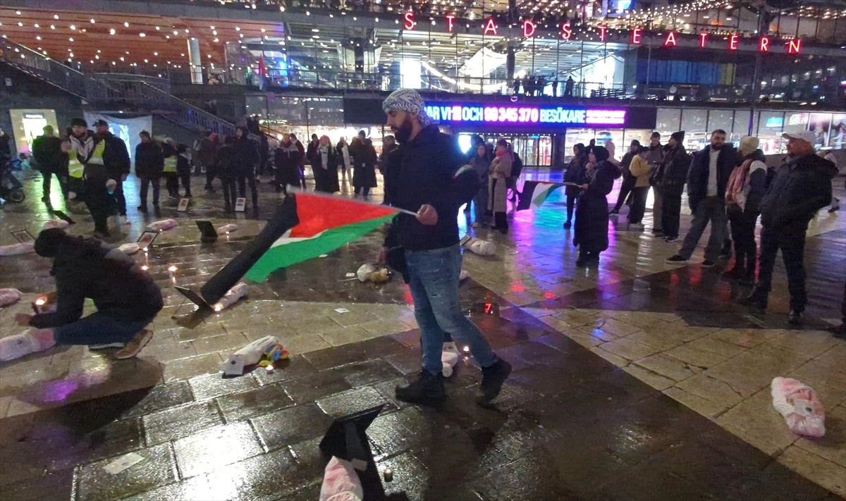 Stockholm\'de Filistin için gösteri yapıldı