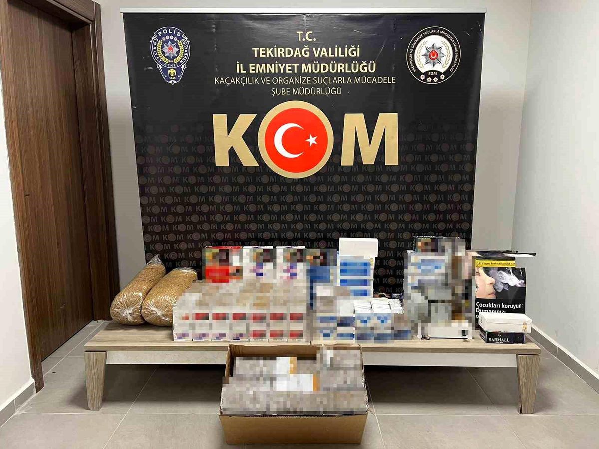 Tekirdağ\'da Kaçakçılık Operasyonunda Binlerce Makaron ve Tütün Ele Geçirildi