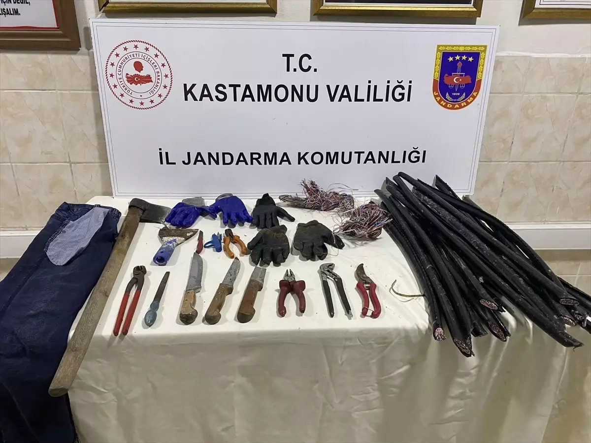 Kastamonu\'da kablo hırsızlığı yapan şüphelilerden biri tutuklandı