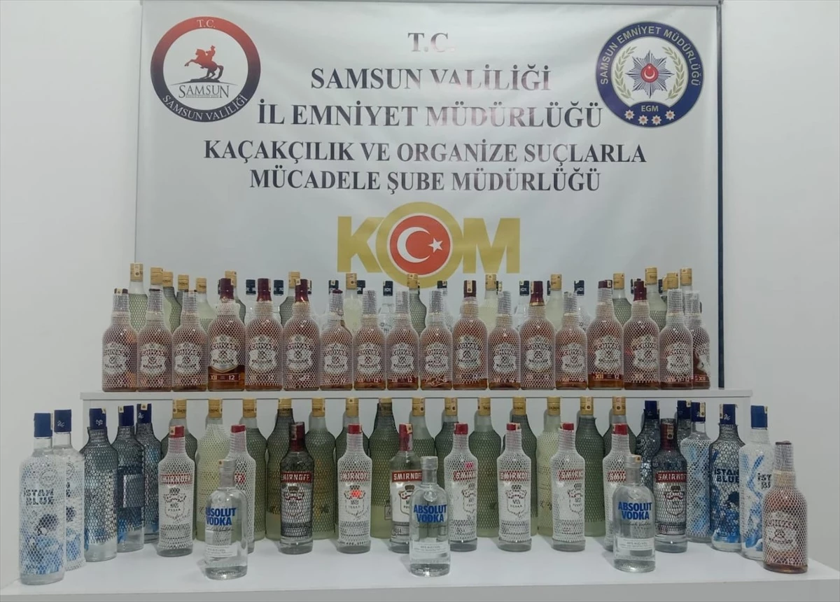 Samsun\'da 89 Şişe Gümrük Kaçağı İçki Ele Geçirildi, 1 Kişi Gözaltına Alındı