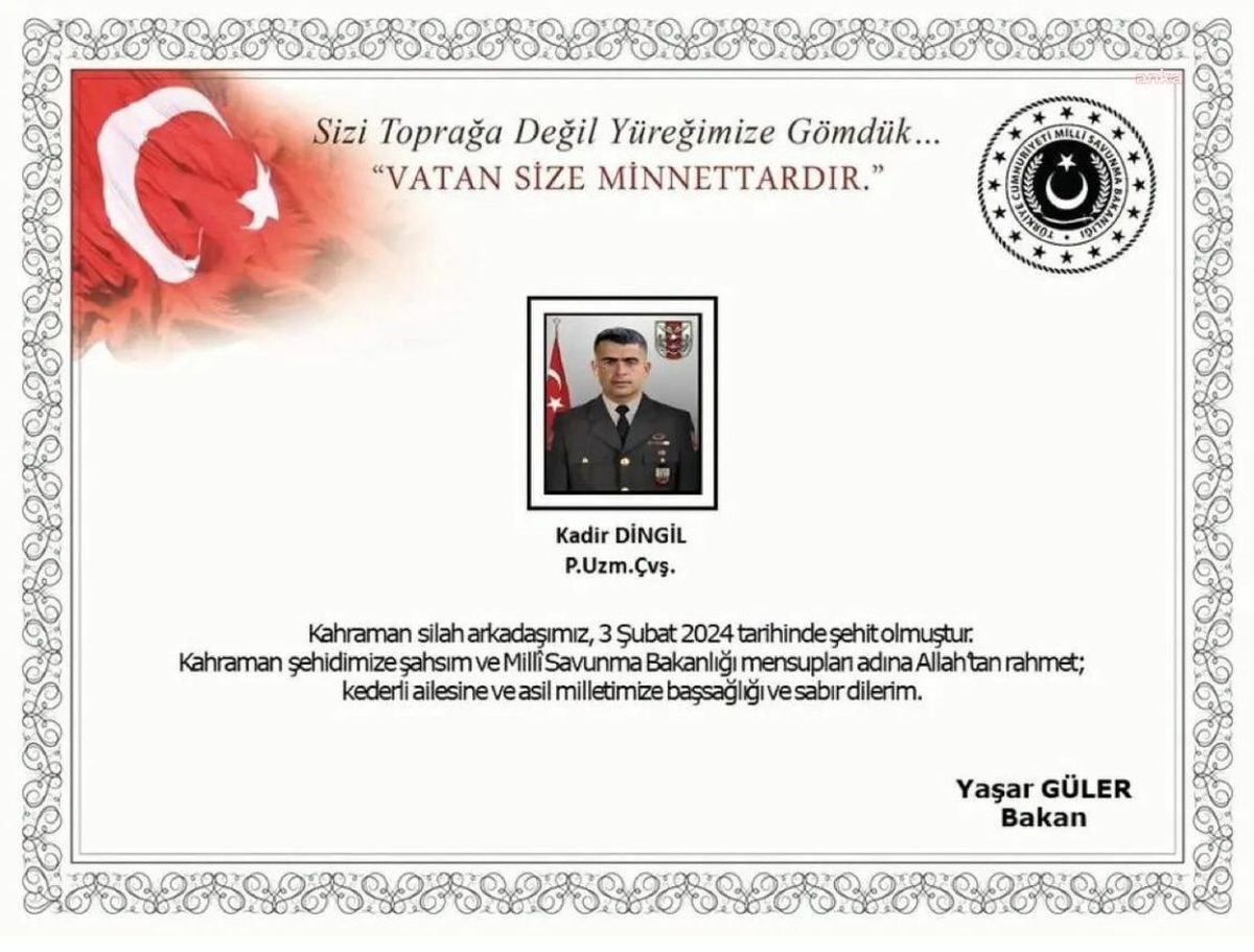 Irak\'ta teröristlerin taciz atışı sonucu bir asker şehit oldu