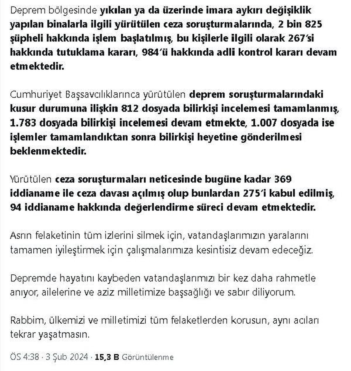 Depremde Yıkılan Binalarla İlgili Ceza Soruşturmaları Devam Ediyor
