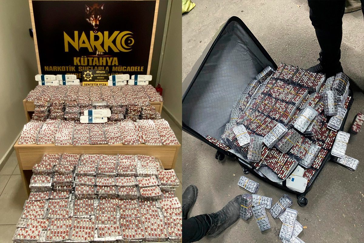 Kütahya\'da Valizinde 26 Bin 768 Sentetik Ecza Hap Ele Geçirilen Yolcu Otobüsünde Şüpheli Gözaltına Alındı